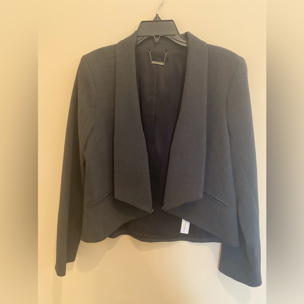 Trina Turk crop jacket in gray, size 12